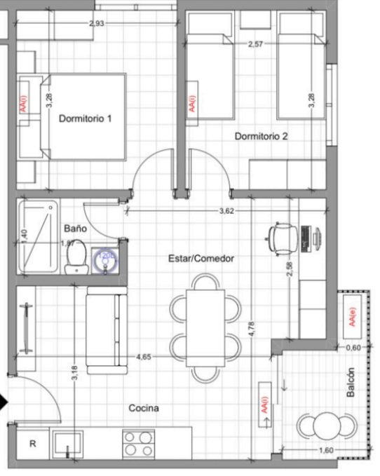 Plano apartamento A - Nexo Centro