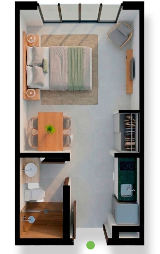 Render monoambiente Paseo Rosario